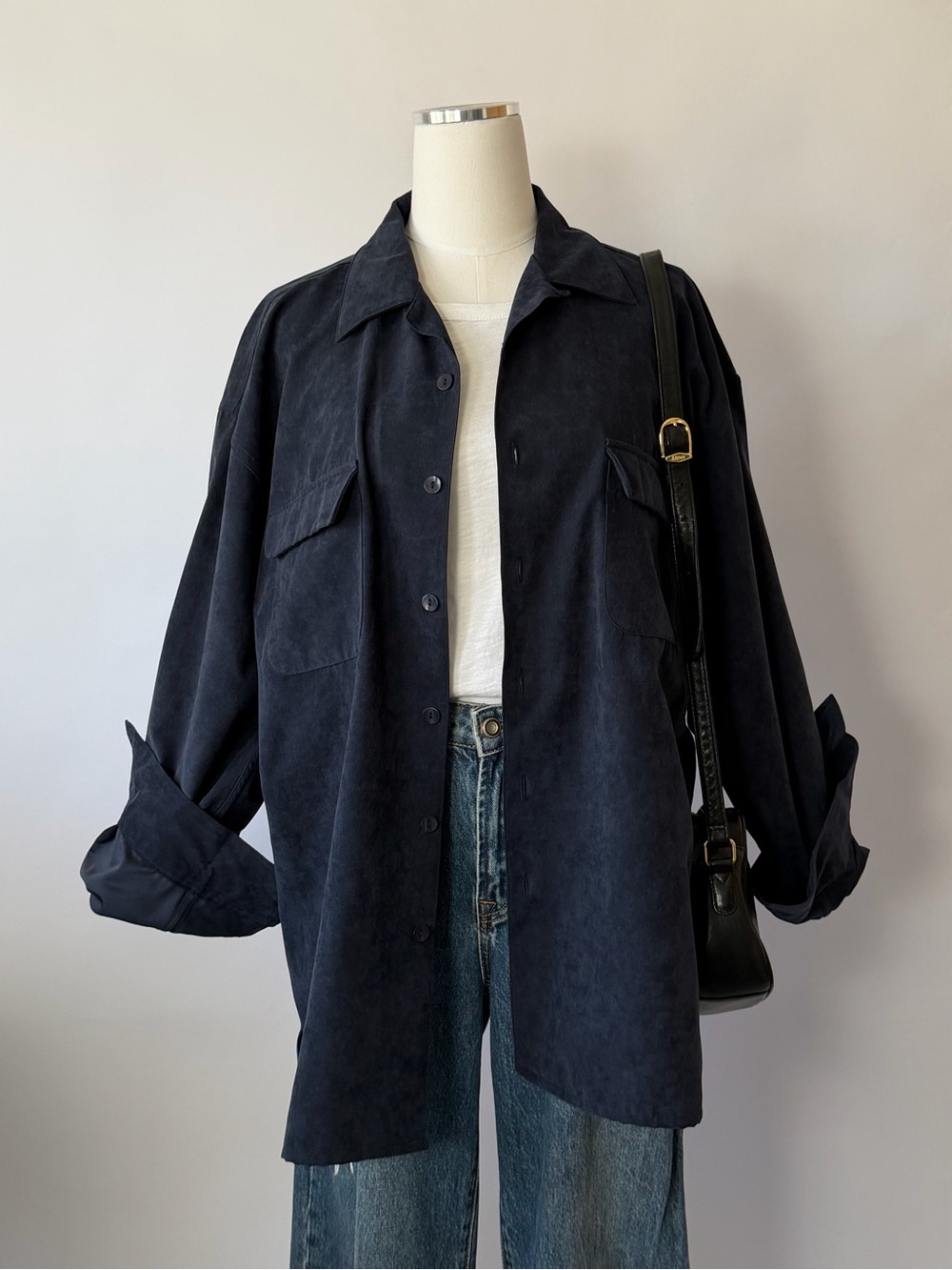 Bruno button-up shirt navy size large. - Picture 7 of 10